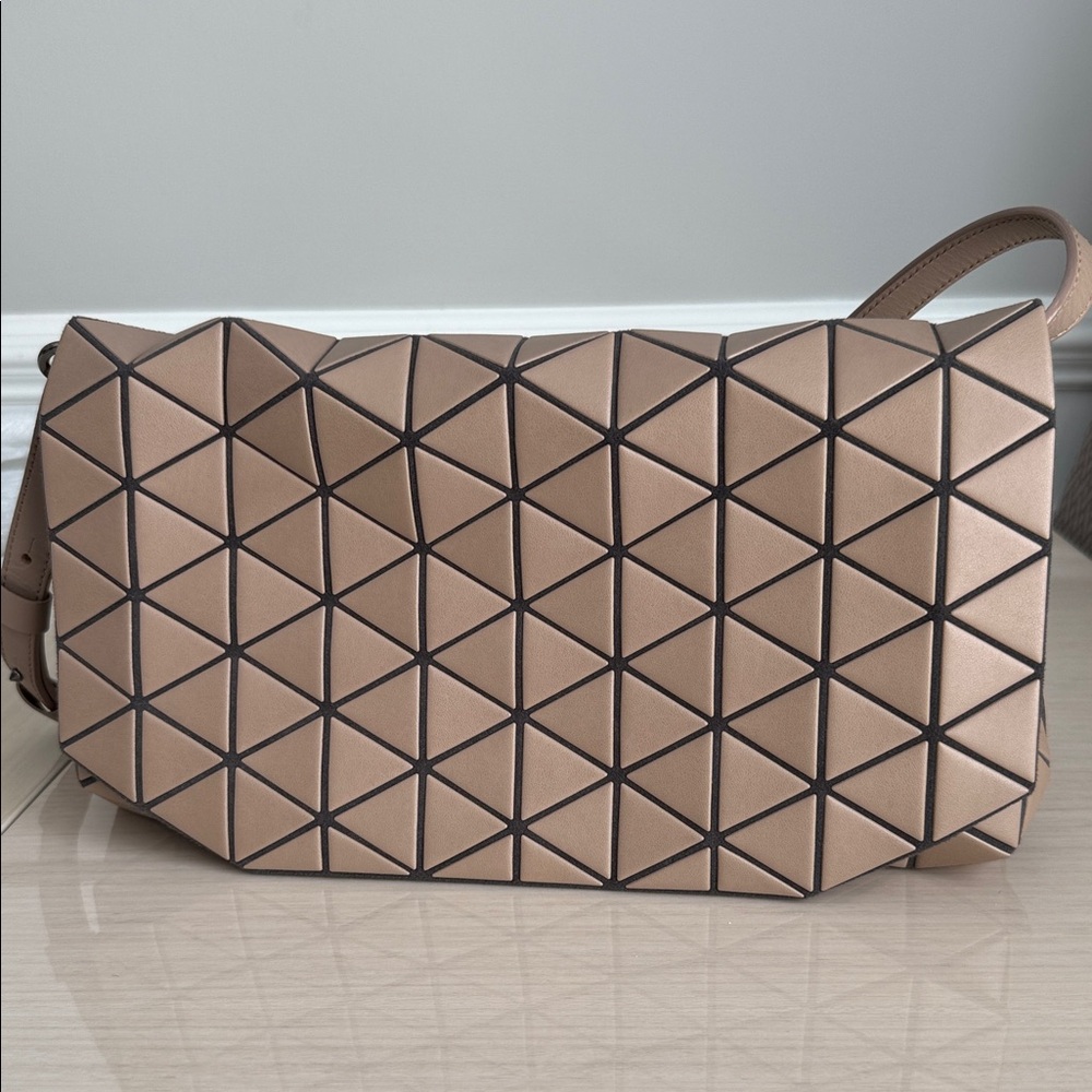 Issey Miyake Tan Geometric Shoulder Bag